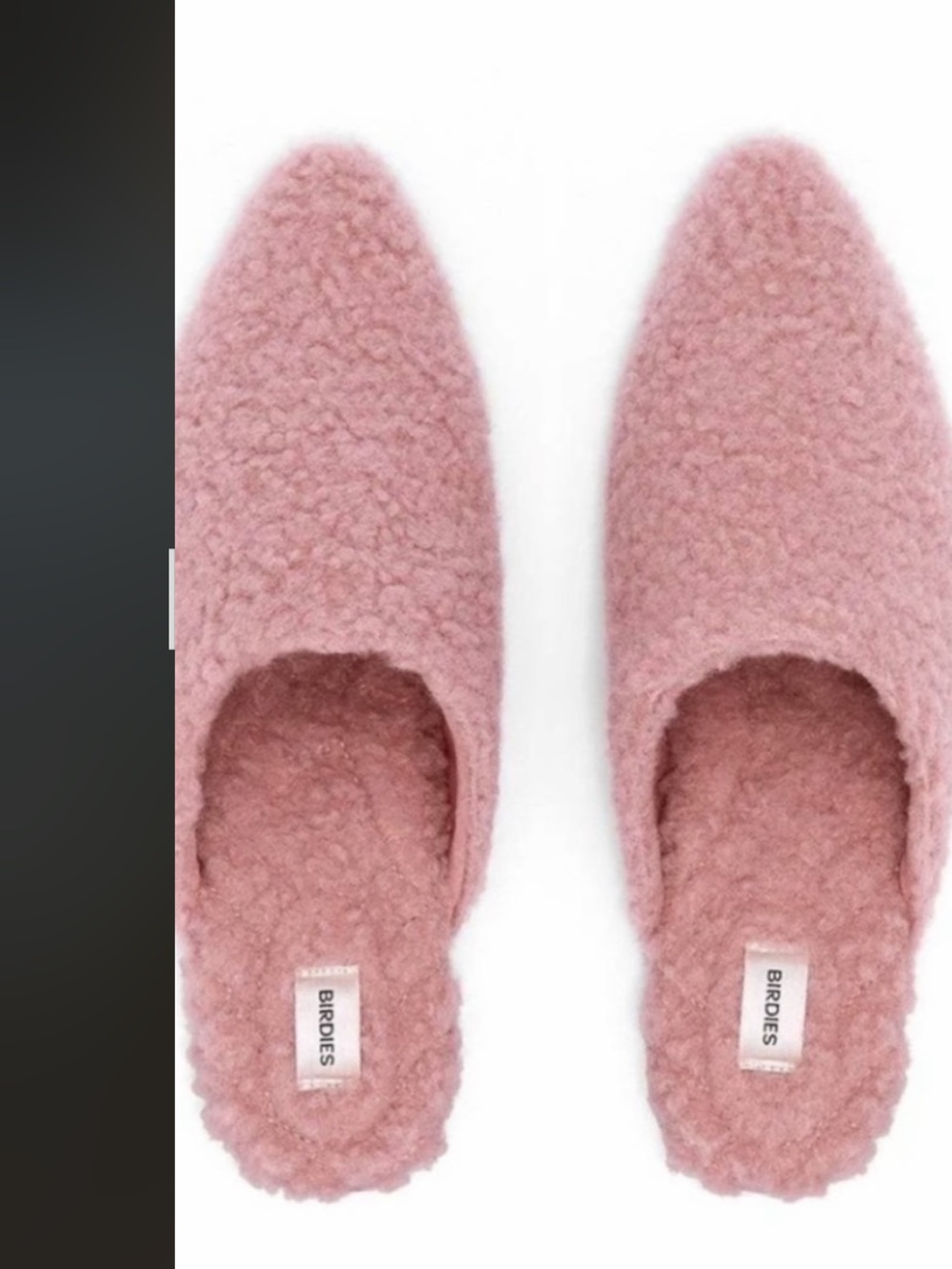 Birdies The Lark Blush Pink Faux Sherpa Slippers Size 9